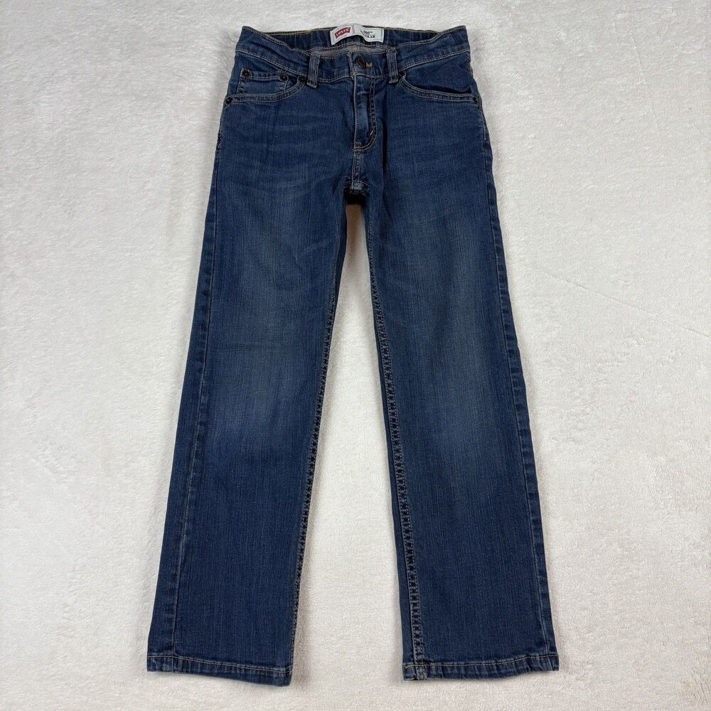 Levis 505 Jeans Boys 10 Reg 25x25 Medium Wash Straight Adj Waist Actual 25x24